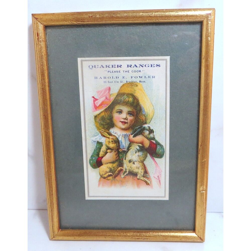 Vintage Quaker Ranges ~ Please The Cook ~Framed Advertisement Card